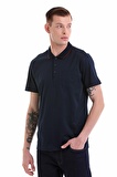 Lacivert Regular Fit Cepli Polo Yaka Merserize Pamuk T-shirt | L