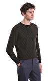 Kahverengi Regular Fit Jakarlı Bisiklet Yaka Yünlü Triko Kazak | XL