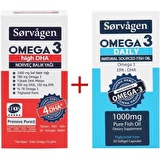 Sorvagen Omega 3 High Dha Saf Norveç Balık Yağı, 1000 Mg Ve Adet Omega 3 Daily Saf Balık Yağı, 50 Kapsül