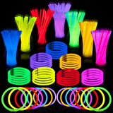 300 PCS NEON STİCK GLOW STİCK 300 ADET NEON IŞIK FOSFORLU BİLEKLİK KOLYE FOSFORLU IŞIK RENKLİ GLOW