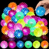 4 PCS FLASHING SPIKY LİGHT BALL 4 ADET SESLİ LED IŞIKLI KİRPİ YOYO TOP STRES OYUNCAĞI PİLLİ IŞIK