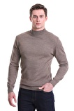 Vizon Regular Fit Düz Yarım Balıkçı Yaka Yünlü Triko Kazak | XL