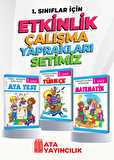 1. Sınıf Etkinlik Çalışma Yaprakları 3'lü Set (Türkçe-Ata Test-Matematik)