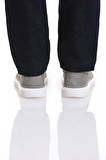 Gri Casual Bağcıksız Nubuk Deri Sneakers | 41