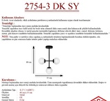 Opal Camlı 3lü Siyah Avize