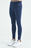İndigo Arka Bilek Baskı Detaylı Yüksek Bel Slim Fit Aktif Spor Erkek Tayt - 84988