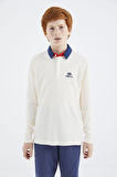 Ekru Polo Yaka Basic Erkek Çocuk T-Shirt - 11171