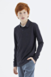 Lacivert Polo Yaka Basic Erkek Çocuk T-Shirt - 11171