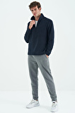 River Lacivert Dik Yaka Erkek Polar Sweatshirt - 88310