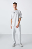 Taş Pamuklu Kalın Yumuşak Dokulu Oversize Fit Baskılı Erkek T-Shirt - 88326
