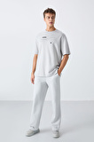 Taş Pamuklu Kalın Yumuşak Dokulu Oversize Fit Baskılı Erkek T-Shirt - 88326