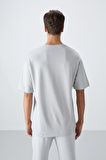 Taş Pamuklu Kalın Yumuşak Dokulu Oversize Fit Baskılı Erkek T-Shirt - 88326