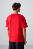 Fiesta Pamuklu Kalın Yumuşak Dokulu Oversize Fit Baskılı Erkek T-Shirt - 88333
