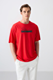 Fiesta Pamuklu Kalın Yumuşak Dokulu Oversize Fit Baskılı Erkek T-Shirt - 88334