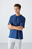 Parlament Pamuklu Kalın Yüzeyi Dokulu Oversize Fit Basic Erkek T-Shirt - 88337
