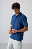 Parlament Pamuklu Kalın Yumuşak Dokulu Oversize Fit Baskılı Polo Yaka Erkek T-Shirt - 88347