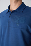 Parlament Pamuklu Kalın Yumuşak Dokulu Oversize Fit Baskılı Polo Yaka Erkek T-Shirt - 88347