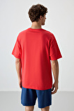Fiesta %100 Pamuk Kalın Yumuşak Dokulu Oversize Fit Baskılı Erkek T-Shirt - 88360