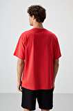 Fiesta Pamuklu Kalın Yüzeyi Dokulu Oversize Fit  Baskılı Erkek T-Shirt - 88364