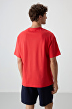 Fiesta Pamuklu Kalın Yüzeyi Dokulu Oversize Fit  Baskılı Erkek T-Shirt - 88372
