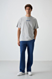 Taş Pamuklu Kalın Yüzeyi Dokulu Oversize Fit  Baskılı Erkek T-Shirt - 88372