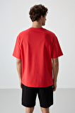 Fiesta Pamuklu Kalın Yüzeyi Dokulu Oversize Fit  Baskılı Erkek T-Shirt - 88371