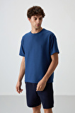Parlament Waffle İnterlok Yüzeyi Dokulu Oversize Fit Basic Erkek T-Shirt - 88379