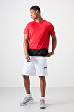 Kırmızı Polyester Nefes Alan Dokulu İnce Esnek Standart Fit Erkek Performans T-Shirt - 88383