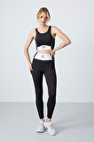 Siyah Polyester Esnek Standart Fit Performans Kadın Tayt Takım - 95334