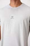 Taş Polyester Nefes Alan Dokulu İnce Esnek Standart Fit Erkek Performans T-Shirt - 88387