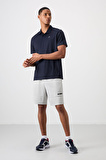 Lacivert Logo Baskılı Standart Kalıp Polo Yaka Aktif Spor Erkek T-Shirt - 88252