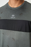 Haki Polyester Nefes Alan Jakarlı İnce Esnek Standart Fit Erkek Performans T-Shirt - 88398