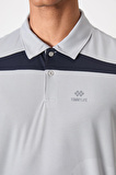 Gri Polyester Nefes Alan Dokulu İnce Esnek Standart Fit Polo Yaka Erkek Performans T-Shirt - 88392