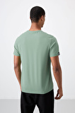 Açık Yeşil Basic Kısa Kol Standart Kalıp V Yaka Erkek T-Shirt - 87912