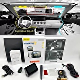 M800 Wifi + GPS 4K Çift Kameralı 170° Geniş Açı Lens Gece Görüşlü Akıllı Araç İçi Kamera + 1080P Ark