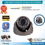 Mikrofonlu AHD 1080P ve Analog Pal Dönüşümlü Gece Görüşlü 4 Pin Mini Metal Dome Araç Kamerası