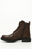 KAHVE ANTİK Gön Hakiki Deri Fermuarlı Bağcıklı Erkek Bot 01321