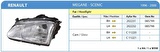 RENAULT MEGANE 1 SCENİC 1 ÖN SOL FAR LAMBASI 1996-2000 ARASI 7701040682 FAR-202232