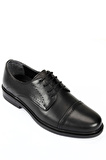 SİYAH Gön Hakiki Deri Yuvarlak Burun Bağcıklı Günlük Erkek Ayakkabı 42161