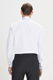 Erkek Beyaz Slim Fit Dar Kesim Ata Yaka Kolay Kırışmayan %100 Pamuk Gömlek