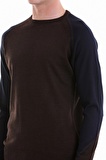 Kahverengi Regular Fit Jakarlı Bisiklet Yaka Yünlü Triko Kazak | XL
