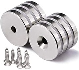 25x10/5x5.5 Mm Havşa Delikli Neodyum Mıknatıs - Güçlü N35 Nikel Kaplama Magnet