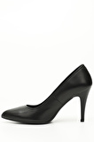 SİYAH Gön Hakiki Deri Sivri Burun İnce Yüksek Topuklu Stiletto Kadın Ayakkabı 22354