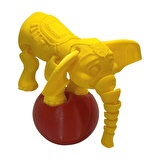 3D Hareketli Oyuncak Sirk Fili Denge Topu Dahil - Sarı