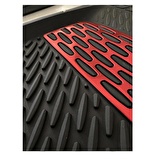 Mercedes A Serisi W177 2018 Sonrası Üniversal Kırmızı Desenli Siyah Havuzlu Paspas 