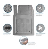 Bmw X2 F39 2018 Sonrası Üniversal Pro Gri Havuzlu Paspas 