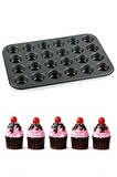 24 Lü Muffin Mini Kek Kalıbı Cup Fırça Spatula Set Pasta Kek Çörek Hazırlama Pişirme 2 Li Set