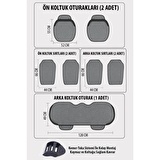 Araba Terletmez Ergonomik Koltuk Minderi (7 PARÇA) - 5 Koltuk Tam Set Siyah Kırmızı