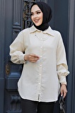 Çizgili Bej Tesettür Tunik 11905BEJ