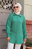 Düğmeli Yeşil Tesettür Tunik 120102Y